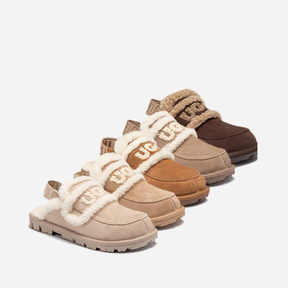 오즈웨어 바이올렛 시어링 스트랩 슬리퍼